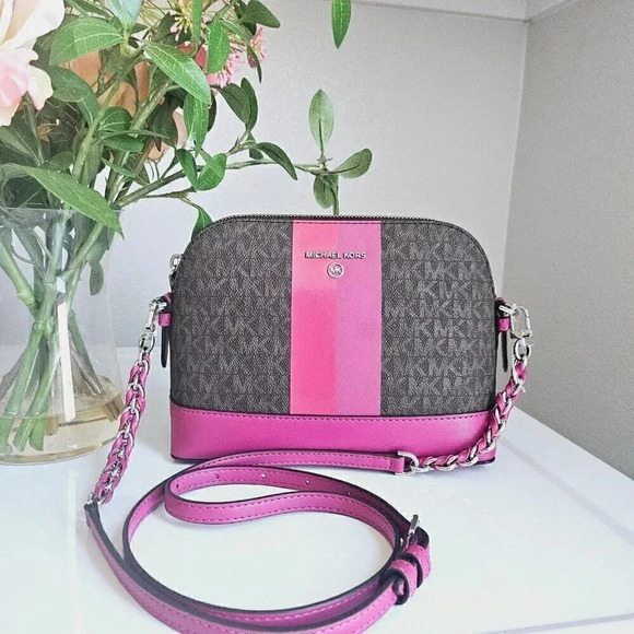 Michael kors crossbody dome pink brown